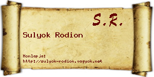Sulyok Rodion névjegykártya